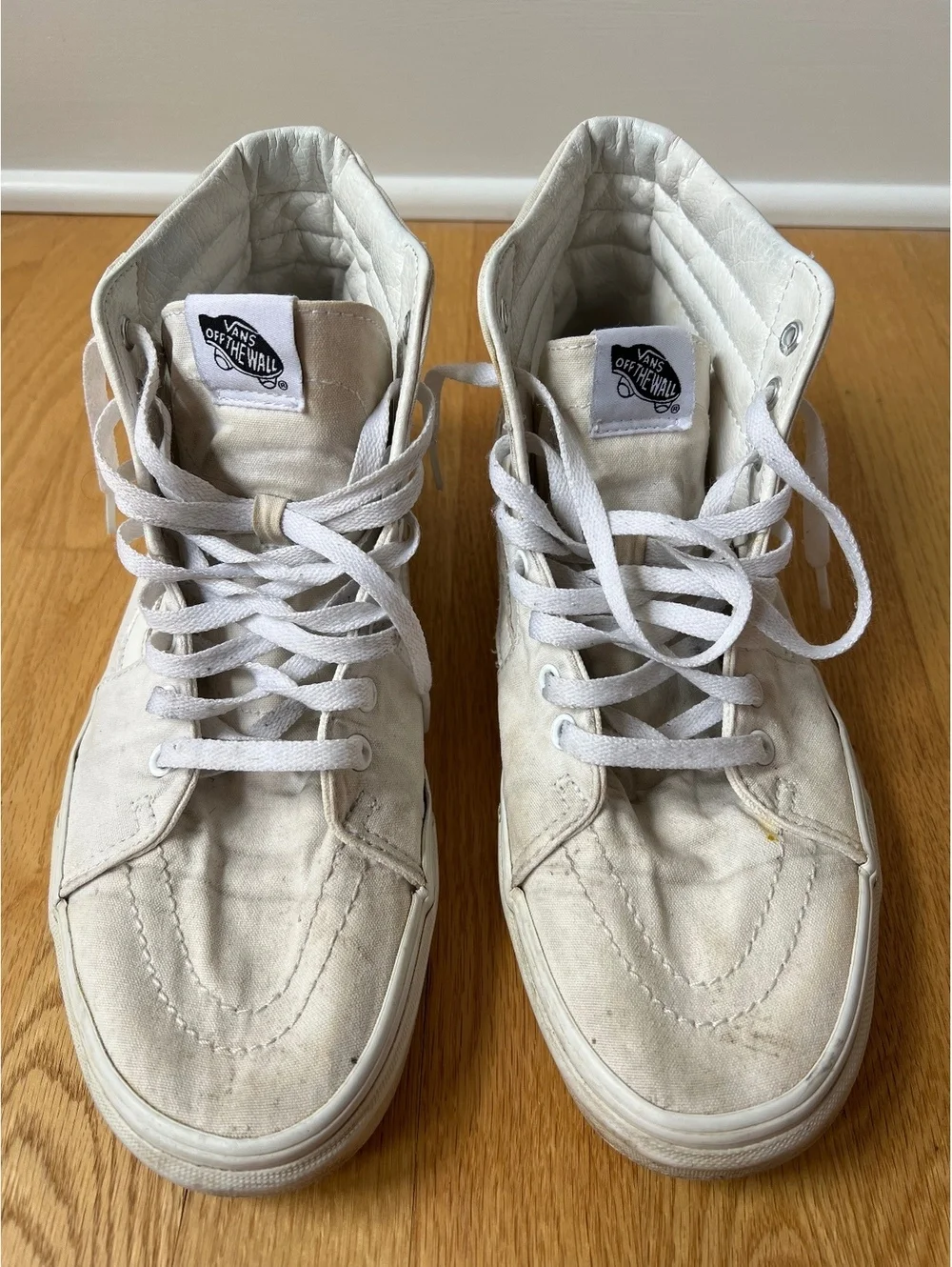 Vans Sk8-Hi True White Canvas High Top Sneakers Men’s 11 Women’s 12.5